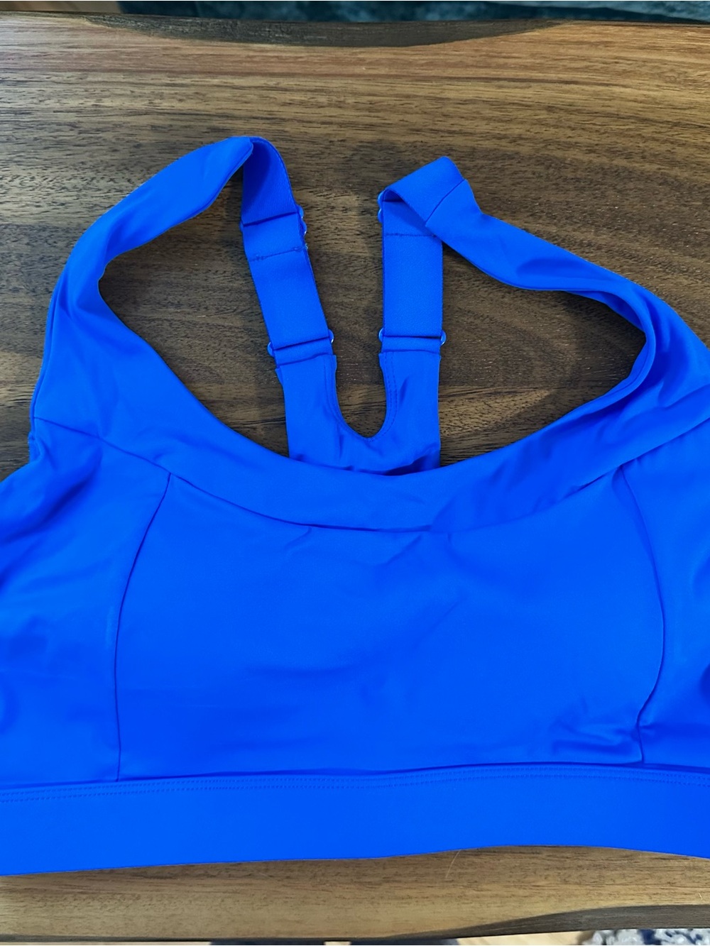Running Girl Blue Sports Bra with Adjustable Racer Back